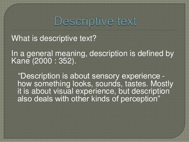 descriptive text meaning
