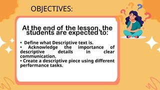 DESCRIPTIVE TEXT. COMPLETE INFORMATIONSpptx | PPTX