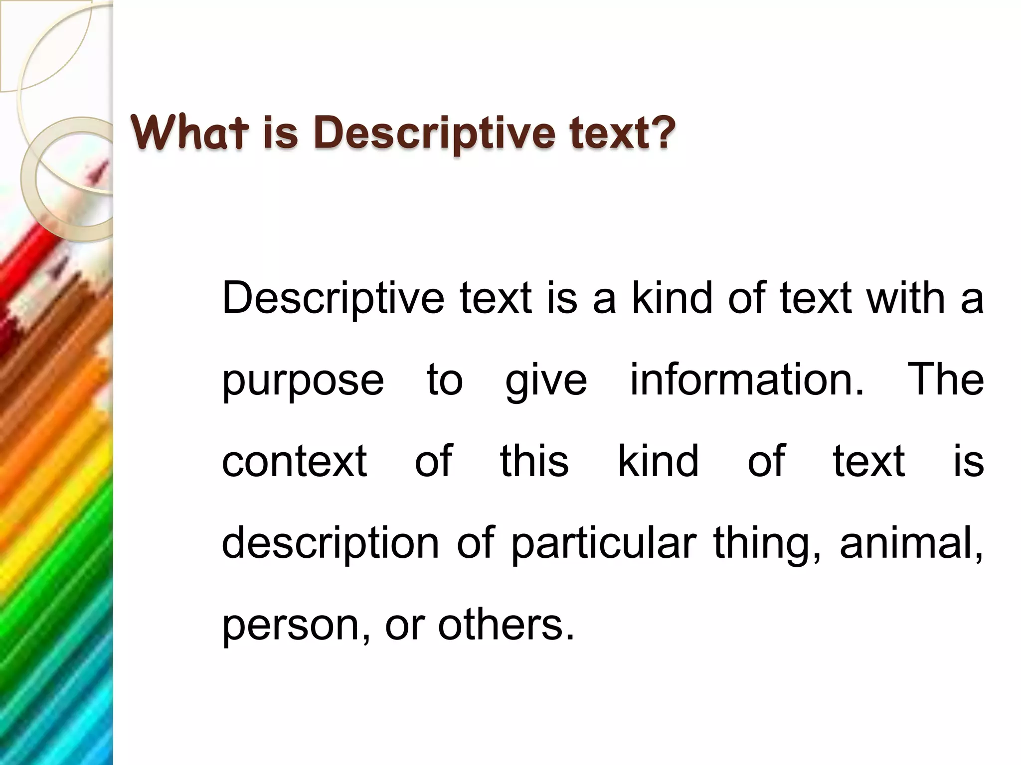 Descriptive text ppt | PPTX