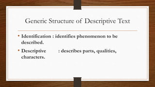 DESCRIPTIVE_TEXT_ppt.pptx untuk fase E tingkat slta | PPTX | Celebrity ...