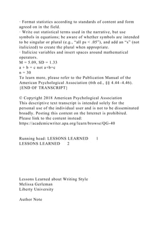 Descriptive Text Transcript of theMechanics of Style Quick Guide.docx