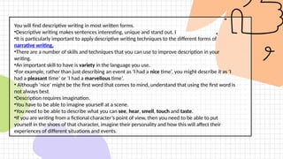 Examples For Description Descriptive Writing.pptx description in english sensory details | PPTX