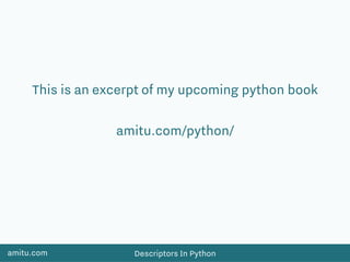 Descriptors In Python | PPT