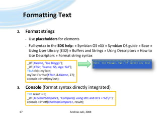 Symbian OS - Descriptors | PPTX