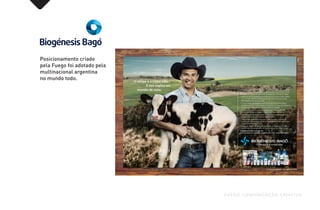 Posicionamento criado
pela Fuego foi adotado pela
multinacional argentina
no mundo todo.
FUEGO COMUNICAÇÃO CRIATIVA
 