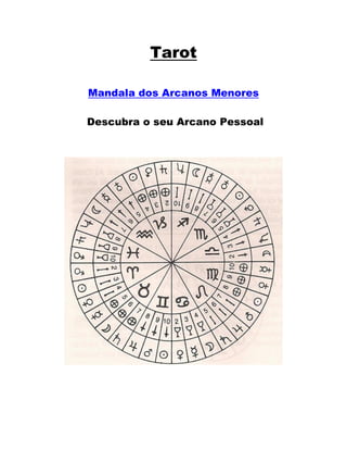 Tarot
Mandala dos Arcanos Menores
Descubra o seu Arcano Pessoal
 