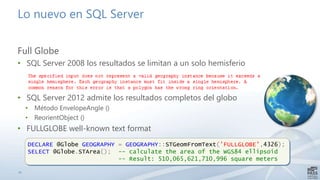 Descubriendo los datos espaciales en SQL Server | PPTX