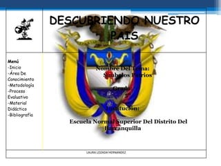 Nombre Del Tema: Símbolos Patrios Grado:        5º Institución:         Escuela Normal Superior Del Distrito Del  Barranquilla 