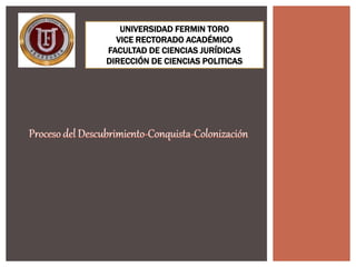 UNIVERSIDAD FERMIN TORO
VICE RECTORADO ACADÉMICO
FACULTAD DE CIENCIAS JURÍDICAS
DIRECCIÓN DE CIENCIAS POLITICAS
 