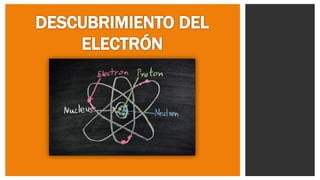 ¿QUÉ SON LOS ELECTRONES?
Son partículas subatómicas que
forman parte de los átomos,
junto con los protones y los
neutrones...