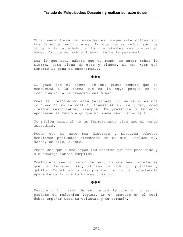 Descubrir Y Realizar La Razon De Ser - 