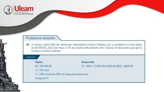 DESCUENTO E INTERES SIMPLE PARA ESTUDIANTES