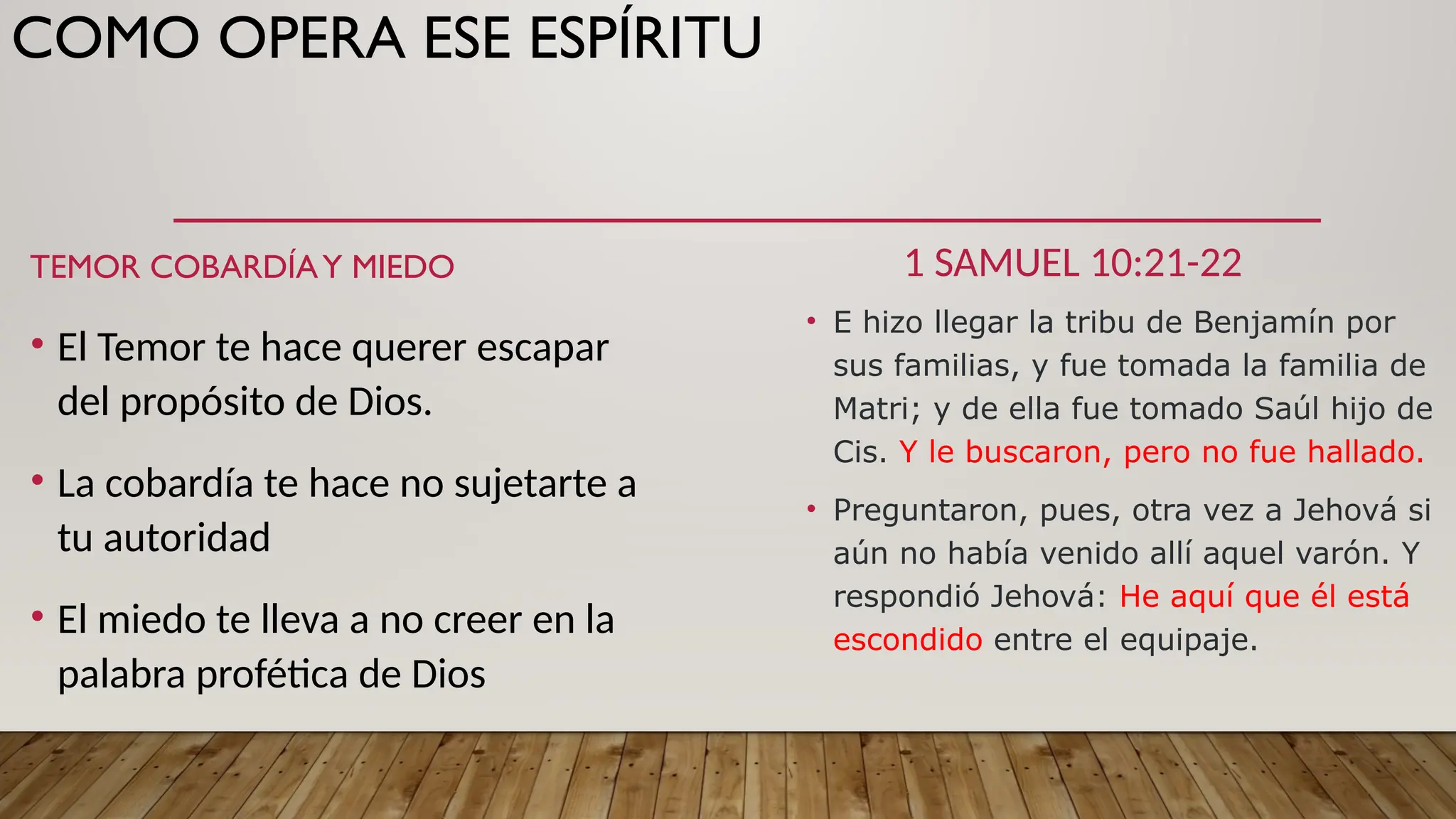 Espiritu de Saul, desechando el espirutu de Saul. | PPT