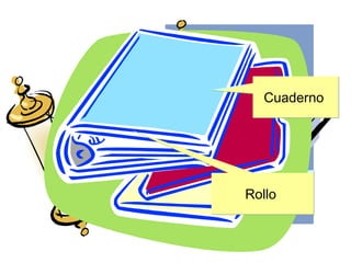 Cuaderno
                 Codex-icis




Liber-ri   Volumen-inis
              Rollo
 