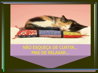 NÃO ESQUEÇA DE CURTIR...                    MAS DE RELAXAR...