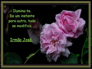 Ilumina-te. De um instante para outro, tudo se modifica. Irmão José.