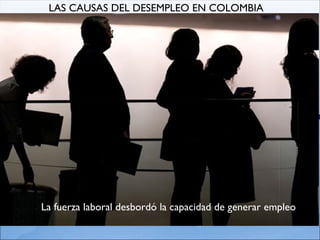 La fuerza laboral desbordó la capacidad de generar empleo LAS CAUSAS DEL DESEMPLEO EN COLOMBIA   