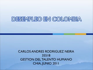 CARLOS ANDRES RODRIGUEZ NEIRA 35518 GESTION DEL TALENTO HUMANO CHIA, JUNIO 2011 