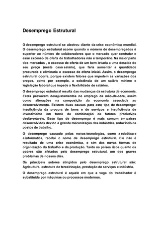 O Que é O Desemprego Pdf