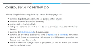CONSEQUÊNCIAS DO DESEMPREGO
 