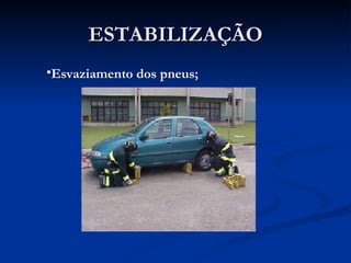 ESTABILIZAÇÃO Esvaziamento dos pneus; 