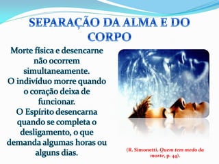 (R. Simonetti, Quem tem medo da
         morte, p. 44).
 