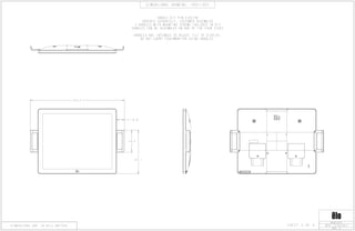 513.2
119.5
41.8
237.1
DIMENSIONAL DRAWING: 1902/1903
REV: A
DATE: 12/05/2017
MS601973
DIMENSIONS ARE IN MILLIMETERS
HANDLE KIT P/N E352196
ORDERED SEPARATELY, CUSTOMER ASSEMBLED
2 HANDLES WITH MOUNTING SCREWS INCLUDED IN KIT
HANDLES CAN BE ASSEMBLED ON ANY OF THE FOUR SIDES
HANDLES ARE INTENDED TO ADJUST TILT OF DISPLAY.
DO NOT CARRY TOUCHMONITOR USING HANDLES.
SHEET 3 OF 4
 
