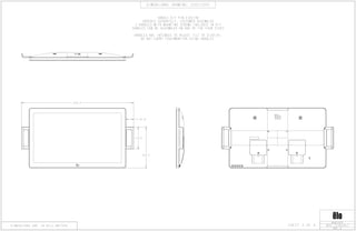 610.5
119.5
41.8
223.2
DIMENSIONAL DRAWING: 2202/2203
REV: A
DATE: 12/05/2017
MS601974
DIMENSIONS ARE IN MILLIMETERS
HANDLE KIT P/N E352196
ORDERED SEPARATELY, CUSTOMER ASSEMBLED
2 HANDLES WITH MOUNTING SCREWS INCLUDED IN KIT
HANDLES CAN BE ASSEMBLED ON ANY OF THE FOUR SIDES
HANDLES ARE INTENDED TO ADJUST TILT OF DISPLAY.
DO NOT CARRY TOUCHMONITOR USING HANDLES.
SHEET 3 OF 4
 