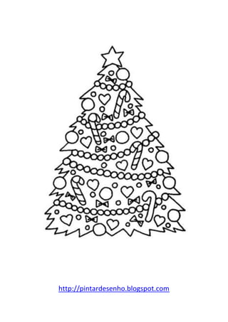 68 desenhos de árvores de Natal para colorir
