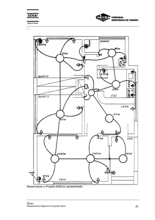 Espírito Santo
_________________________________________________________________________________________________
__




Desenvolver o Projeto Elétrico apresentado:



_________________________________________________________________________________________________
__
SENAI
Departamento Regional do Espírito Santo                                                       41
 