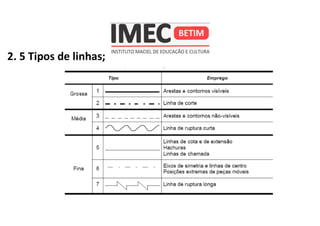 2. 5 Tipos de linhas;
 