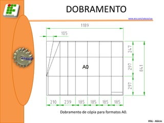 DOBRAMENTO
                                        www.wix.com/ralecio/raa




Dobramento de cópia para formatos A0.

                                                           IFAL - Alécio
 