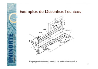 Exemplos de DesenhosTécnicos
Emprego do desenho técnico na indústria mecânica
21
 