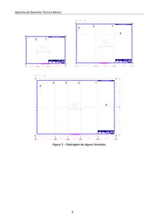 Apostila de Desenho Técnico Básico
7
12
12
3
4
1234
5
6
Figura 3 - Dobragem de alguns formatos
 