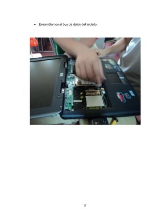 Ensamblamos el bus de datos del teclado.




                              17
 