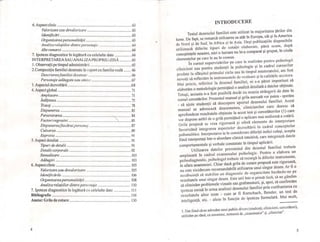 6. Aspect clinic
Valorizare sau devalorizare
Identificări
Organizareapersonalităţii
Analiza relaţiilor dintre personaje
Alte remarci
63
63
63
.. 64
7. Ipoteze diagnostice în legătură cu celelalte date ................ &1
INTERPRETAREA SAU ANALIZA PROPRIU-ZISĂ ............ 65
I.Observaţii pe timpul administrări i ......................................... 65
2.Compoziţia familiei desenate în raport cu familia reală ....... 66
Descriereafamiliei desenate .......................................... 66
Personaje adăugate sau omise ....................................... 67
3. Aspectul dezvoltării
4. Aspect global
Amplasare
Înălţimea
Trasaj
71
71
75
78
Dispunerea ........................................................................ 83
~~:r~~~~:;~:;i~i·:::::::::::::::::::::::::::::::::::·.::·.·.·.·.·.·.~:.....·.·.·.·.·.·.·.·.·.rs
Dispunereafiecărui personaj ......................................... 87
Culoarea ............................................................................ 89
Expresia ............................................................................. 91
5.Aspect detaliat ............................. .......................................... 91
Tipuri de detalii ....................... ......................................... 91
Detalii corporale
Sexualizare 103
Adăugiri ..........................................................................'" 103
6. Aspect clinic ............................................................................ 105
Valorizare sau devalorizare ........................................... 105
Identificările .......................... ........................................ 106
Organizareapersonalităţii ............................................ 108
Analiza relaţiilor dintre personaje ............................... 110
7. Ipoteze diagnostice în legătură Cll celelalte date ................ 111
Bibliografie ................................................................................. 116
Anexe: Grila de cotare .................... ......................................... 130
4
INTRODUCERE
Testul desenului familiei este utilizat în majoritateaţărilor din
lume. De fapt, se remarcă utilizarea sa atât în Europa, cât şi în America
de Nord şi de Sud. în Africa şi În Asia. Deşi publicaţiile disponibile
utilizează diferite tipuri de cotaţii elaborate, până acum, după
cunoştinţele noastre, nici o lucrare nu le-a comparat şi grupat, în ciuda
elementelor pe care le au în comun.
În cursul supervizărilor pe .care le realizăm pentru psihologii
clinicieni sau pentru studenţii la psihologie şi în cadrul cursurilor
predate la sfârşitul primului ciclu sau în timpul masteratului, am fost
nevoiţi să reflectăm la instrumentele de evaluare şi la calităţile acestora.
Mai precis, referitor la desenul familiei , ni s-a părut important să
elaborăm o metodologie permiţând o analiză detaliată a datelor obţinute.
Totuşi, aceasta n-a fost posibilă decât cu ocazia strângerii de date în
cursul cercetărilor. Prezentul manual şi grila anexată vor putea - sperăm
_ să ajute studenţii să descopere aportul desenului familiei. Acest
manual se adresează deasemenea, clinicienilor care doresc să
aprofundeze rezultatele obţinute la acest test şi cercetătorilor (l) care
vor dispune astfel de o grilă permiţând o aplicare mai uniformă a cotării.
Grila propusă se vrea riguroasă şi oferă elemente de interpretare
favorizând integrarea aspectelor dezvoltării În cadrul conceptelor
psihanalitice. Interpretarea ia În considerare diferiţii indici culeşi, aceştia
fiind interpretaţi Într-o abordare clinică intuitivă, care integrează datele
compOliamentale şi verbale constatate În timpul aplicării.
Utilizarea datelor provenind din desenul familiei trebuie
amplasată În cadrul examenului psihologic. Pentru a elabora un
psihodiagnostic, psihologul trebuie să recurgă la diferite instrumente,
În afara anamnezei. Chiar dacă grila de cotare propusă este riguroasă,
nu este nicidecum recomandabilă utilizarea unui singur desen. Ar fi o
ncs[lbuinrl să stabilim un diagnostic de organicitate bazându-ne pe
rezultatele unui singur desen. Este uti IÎntr-o primă fază, să ne gândim
să eliminăm problemele vizuale sau grafomotorii, şi, apoi, să confirmăm
ipoteza emisă în urma analizei desenului familiei prin confruntarea cu
rezultatele altor teste - cum ar fi Rorschach, Bender, un test de
inteligenţă, etc. - alese În funcţie de ipoteza formulată. Mai mult,
1. Dat fiind că ne adresăm unui public divers (studenti, c1inicieni, cercetători),
utilizăm pe rând, ca sinonime, termenii de "examinator" şi "c1inician".
5
 