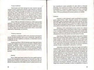 ~'""1.~
Poziţia membrelor /
Dacă braţele sunt foarte aproape de corp, respectiv aproape
incluse în acesta, aceasta poate semnifica după Anderson şi Anderson
(1965) şi Royer (1984), că energia este slăbită sau că nu este orientată
spre anturaj. Atunci când braţele sunt întinse, se face trimitere la o
tensiune faţă de anturaj. Braţele în ;,V" sunt pentru Royer (1984)
indiciul unei emoţii intense, al bucuriei sau chemării în ajutor. Poziţia în
"V" întors, este după ea o poziţie normală. Braţele rotunjite conferă
mişcare siluetei. Pentru ea, gambele în "V" întors sunt indicatorii
stabilităţii sau ai mişcării, în funcţie de poziţia picioarelor. .
Burns (1990) reia afirmaţiile lui Machover (1949) asupra poziţiei
gambelor. Larg deschise, această poziţie poate indica, mai ales dacă
personajul este centrat, agresivitate cu posibilitatea transpunerii în act,
neutralizată de insecuritate. Dacă gambele atârnă în spaţiu fără contact
cu solul şi figura este înclinată, aceasta poate indica o insecuritate
importantă şi dependenţă, ca la alcoolici.
Postura şi mişcarea
Anderson şi Anderson (1965) scriu că postura personajului
permite decelarea atitudinii sale în ceea ce întreprinde: siguranţă sau
nesiguranţă. Ea este în legătură şi cu mişcarea, cu dinamismul sexual şi
cu afirmarea de sine.
Postura, scrie Royer (1984) dă indicaţii asupra dispoziţiei interne
a subiectului. Rigidă, ea exprimă uneori anxietatea şi inhibiţia faţă de
mişcările pulsionale, alteori nesatisfacerea nevoilor şi adesea
agresivitatea. Fermă şi solidă, ea semnifică echilibrul şi siguranţa.
Aplecată, ea poate indica anxietatea de a se simţi dezechilibrat. Pentru
Kim Chi (1989), o mişcare prezentată cu intensitate este un indice al
tensiunii.
Simetrie
Royer (1984) indică faptul că abia la 8 ani este capabil copilul de
simetria celor două părţi ale corpului şi de la 9 ani pentru cea a feţei. Ea
menţionează că trebuie să descriminăm între dissimetriile datorate
efectelor de perspectivă şi dificultăţile evidente în planul simetriei care
88
sunt semnificative pentru perturbări de ordin afectiv şi frecvent
neurologic. Ea a remarcat că, în desen, copiii traduc particularităţile
handicapului lor. Dimpotrivă, exagerarea simetriei poate fi asimilată
unui control obsesional şi compulsiv (Anderson şi Anderson, 1965;
Aubin, 1970) sau problemelor de tensiune psihică şi de inhibiţie.
Culoarea
Coloritul ne oferă informaţii asupra semnificaţiei personajuui
pentru subiect (Porot, 1965). Alegerea culorilor va fi indicatorul
afectivităţii, intense sau delicate, după cum culorile sunt dure sau dulci
(Kim Chi, 1989). Van Krevelen (1975) arată că, de regulă, culoarea oferă
indicaţii pentru înţelegerea sentimentelor. A se colora pe sine şi a-şi
colora părinţi utilizând aceleaşi culori denotă o identificare călduroasă.
WidlOcher ( 965) indică faptul că orice culoare are o valoare
expresivă: tonalităţile opace evocă materia solidă, în timp ce tonalităţile
vii au o conotaţie aeriană. Pe de altă parte, organizarea culorilor Iasă,
după caz, o impresie de armonie sau de dizarmonie. Se pot citi emoţiile
reflectate de un desen prin culorile care sunt incluse în acesta.
Pentru Royer (1984), utilizarea creionului negru pentru contururi
poate indica prioritatea formei asupra culorii, şi, deci, a raţionalităţii
asupra emoţiei. Aceasta din urmă este tradusă prin utilizarea unei
palete restrânse de culori. Royer reia categoriile lui Minkowska (1952)
în ceea ce priveşte utilizarea unui număr mai mare sau mai restrâns de
culori, după tipul de personalitate. Schizoidul este reticent în utilizarea
culorilor, În timp ce epileptoidulle utilizează pe scară largă.
Intensitatea culorilor relevă o afectivitate bogată, dar timidă şi
nuanţată dacă sunt culori dulci, sau o afectivitate intensă dacă sunt
culori vii. Royer descrie culorile cu simbolistica asociată acestora în
general. Astfel, albastrul evocă tandreţea, candoarea, seninătatea, dar
şi intelectualismul rece şi pur. Roşul este asimilat intensităţii, pasiunii,
iubirii, agresivităţii şi dinamismului. Galbenul reflectă veselia,
înţelepciunea, superioritatea, dar şi senzitivitatea şi trădarea. Verdele
este culoarea speranţei şi a renaşterii; este o tonalitate relaxantă dar
poate evoca şi amărăciunea, mânia. Violetul este semnul doliului, al
tristeţii, dar şi al misterului şi imaginaţiei aberante. Maronul este
indicatorul constrângerii, inhibiţiei, seriozităţii, dar şi al rebutului.
Negrul face trimitere la anxietate, la doliu, la culpabilitate, în timp ce
89
I
(j
f1
IJ
r'"
II
fl
I I
n
n
n
r
u
[ ,
 