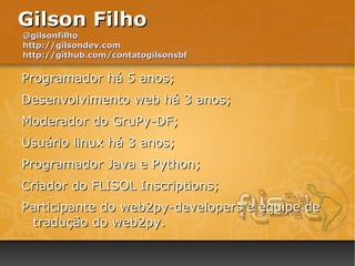 Gilson Filho Programador há 5 anos; 