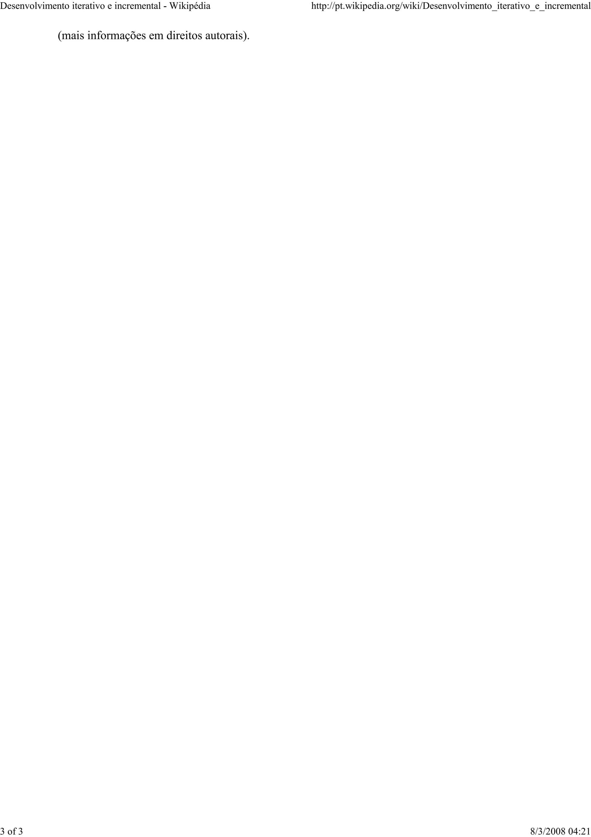 Desenvolvimento Iterativo e Incremental