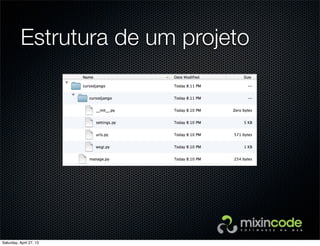 Estrutura de um projeto
Saturday, April 27, 13
 