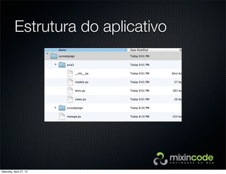 Estrutura do aplicativo
Saturday, April 27, 13
 
