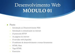 Curso de Desenvolvimento Web - Módulo 01 - HTML | PDF