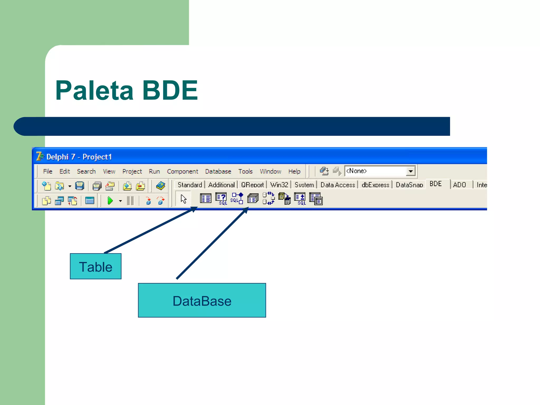 Paleta BDE Table DataBase 