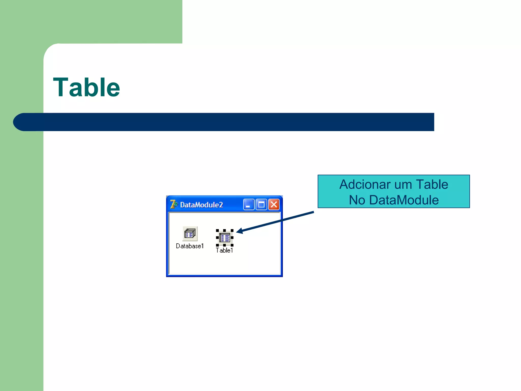 Table Adcionar um Table No DataModule 