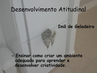 • Metas:
Imã de Geladeira
- Ensinar como criar um ambiente
adequado para aprender e
desenvolver criatividade.
Desenvolvimento Atitudinal
 
