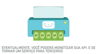 EVENTUALMENTE, VOCÊ PODERÁ MONETIZAR SUA API, E SE
TORNAR UM SERVIÇO PARA TERCEIROS
 