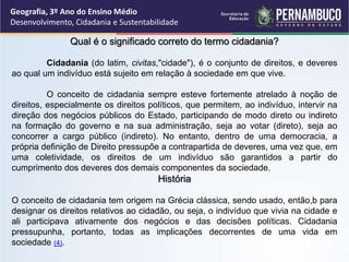 Desenvolvimento, cidadania e sustentabilidade... | PPT