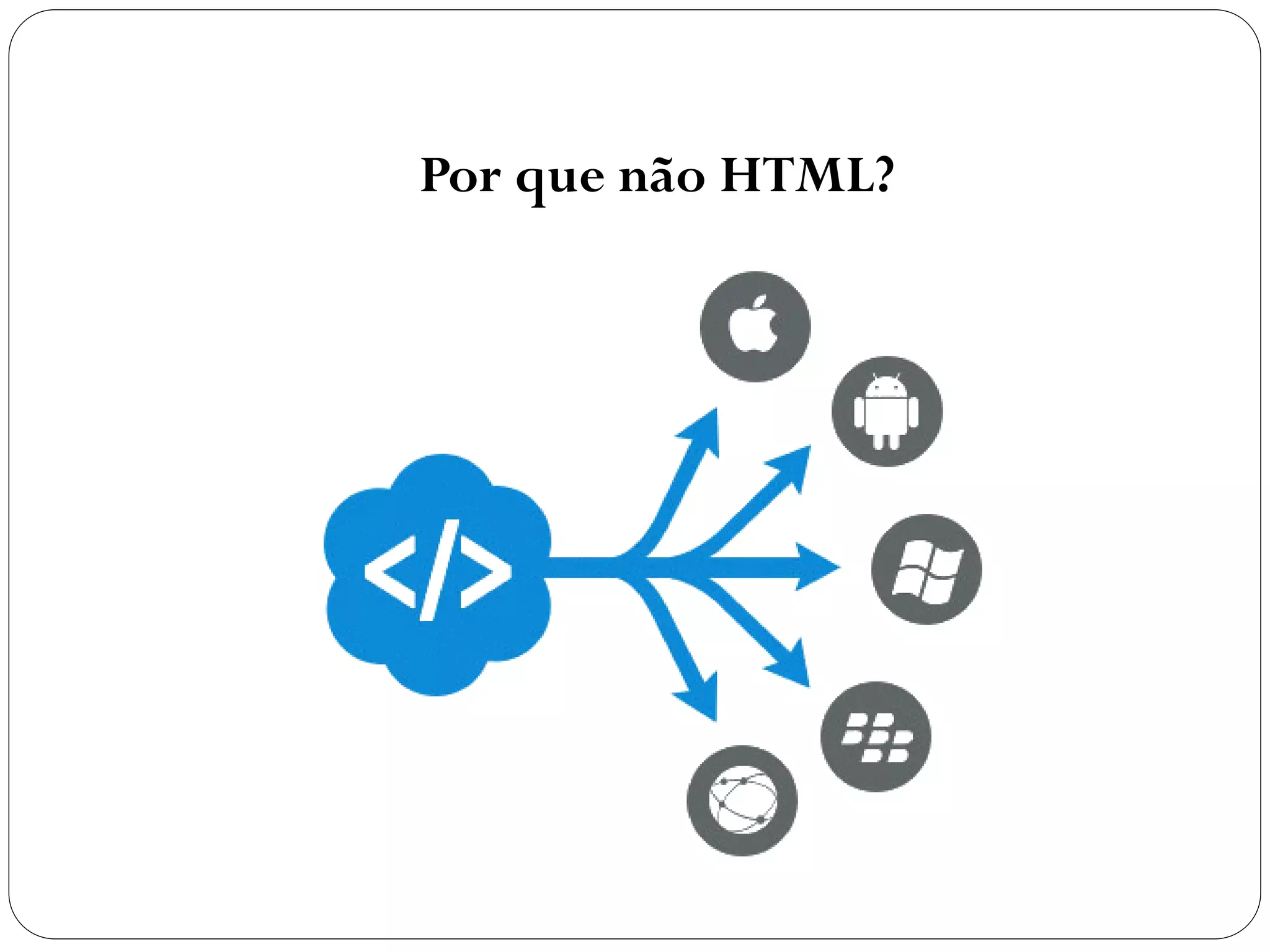 Por que não HTML?
 