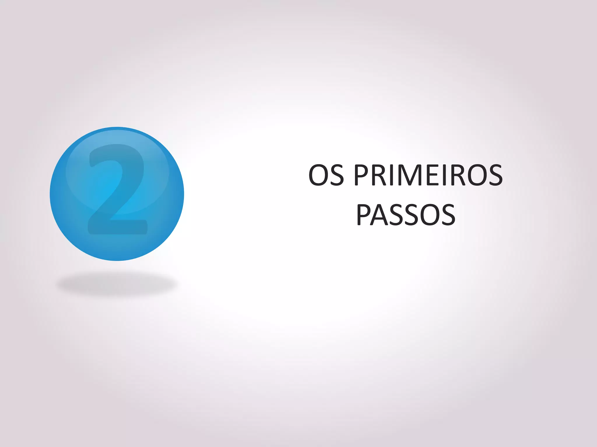 OS PRIMEIROS
   PASSOS
 