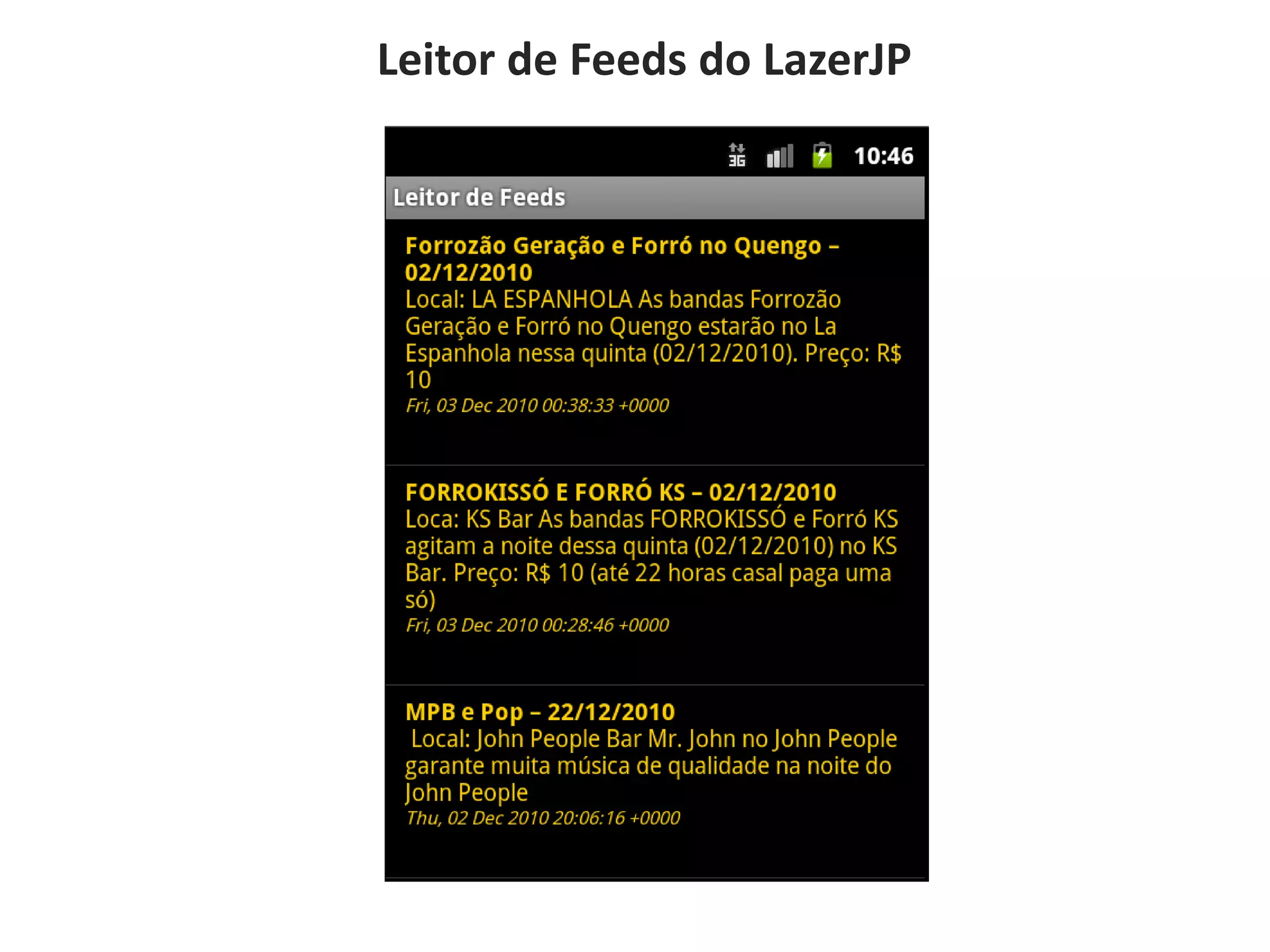 Leitor de Feeds do LazerJP
 